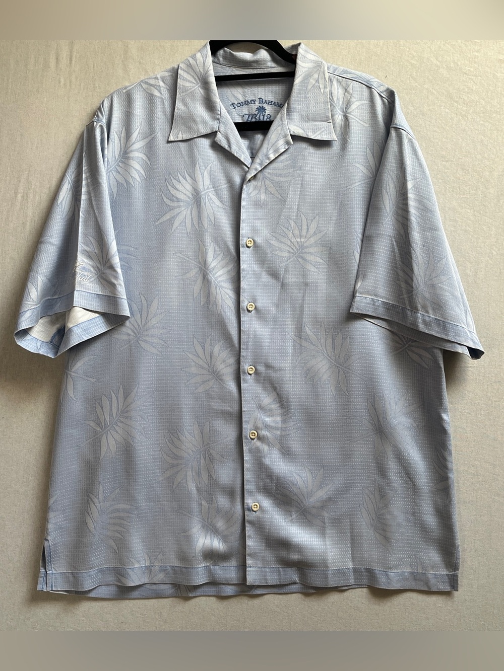 Tommy Bahama Tropical Leaf Camp Collar Short Sleeve Shirt 100% Silk TB18 Golf M